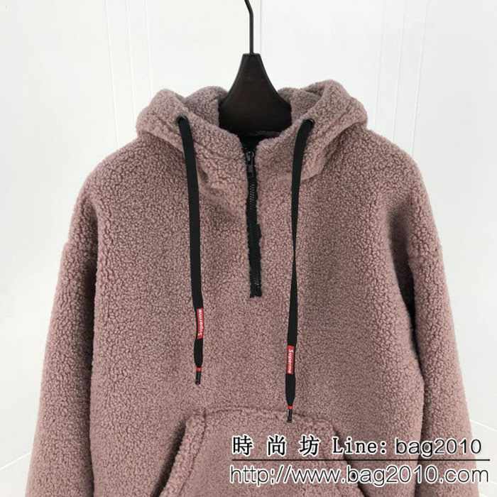 SUPREME18冬季新款 羊羔毛刺繡字母 套頭衛衣 男女同款 ydi1567